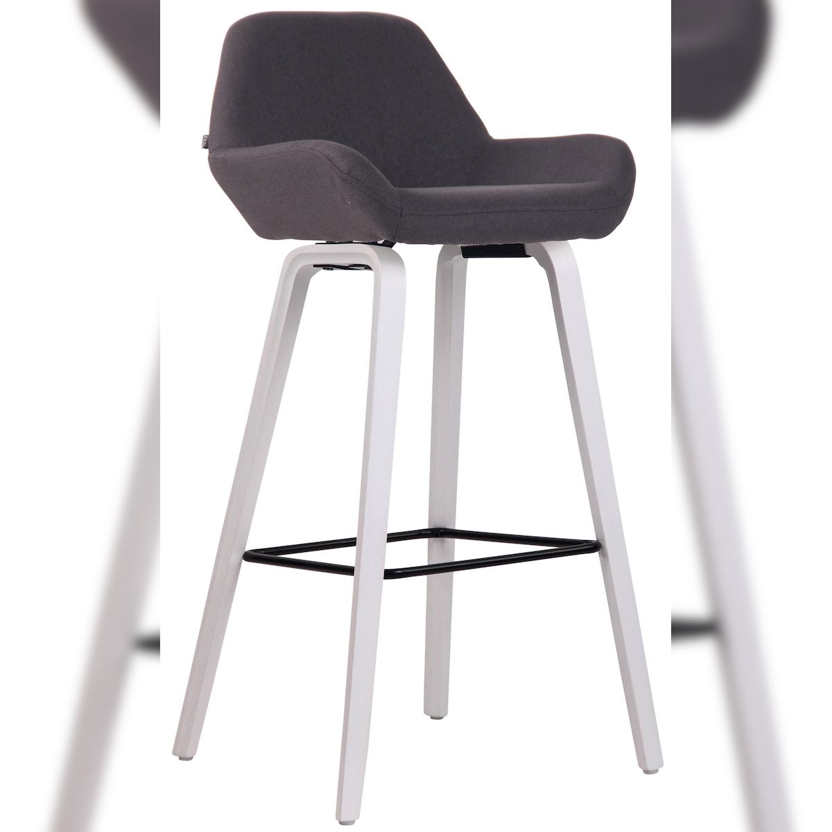 CLP Barhocker nan Stoff 4-Fuß Gestell schwarz/weiß (eiche) Image