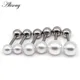 Boucles d'oreilles en acier inoxydable couleur argent 4/6/8mm pour femmes 2 pièces