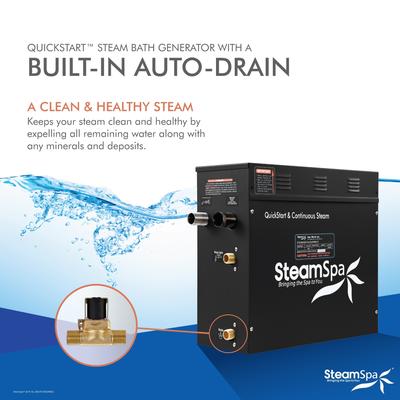 Wifi and Bluetooth 15kW QuickStart Steam Bath Generator Package