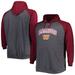 Men's Fanatics Branded Burgundy/Heathered Charcoal Washington Football Team Big & Tall Lightweight Raglan Pullover Hoodie