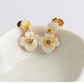 Kate Spade Jewelry | Kate Spade Precious Pansy Drop Earrings-Nwt! | Color: White/Yellow | Size: Os