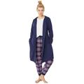 Plus Size Women's Hooded Fleece Robe by ellos in Navy (Size 4X)