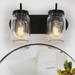 Kole 2-Light Farmhouse Glass Bathroom Vanity Light Wall Sconces - 14"L x 8.5"H