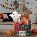 The Holiday Aisle® Pumpkin Haunted House w/ LED Light Resin in Black | 18 H x 12 W x 8 D in | Wayfair 4120951E502248A59F10AC89C7F67FCF