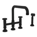 Rohl Campo™ Bridge Faucet w/ Sidespray in Black | Wayfair A3358IWWSMB-2