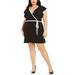 Michael Kors Dresses | New Michael Kors Plus Size Flutter Faux Wrap Dress | Color: Black/White | Size: 1x