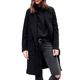 Women's Basic Essential Coat Loose Warm Overcoat Single Breasted Long Wool Pea Coat Black