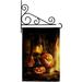 Breeze Decor Lantern Pumpkins 2-Sided Polyester 18.5" H x 13" W Flag Set in Black/Orange/Yellow | 18.5 H x 13 W in | Wayfair