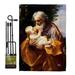 Ornament Collection St. Joseph & Christ Child 2-Sided Polyester 18.5 x 13 in. Flag Set in Black/Brown | 18.5 H x 13 W in | Wayfair