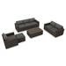 Wade Logan® Buckholtz 5 Piece Teak Sofa Seating Group w/ Sunbrella Cushions, Wicker in Gray | 30 H x 92.25 W x 34.75 D in | Outdoor Furniture | Wayfair