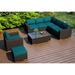 Wade Logan® Buckholtz 8 Piece Sunbrella Sectional Set w/ Cushions Synthetic Wicker/All - Weather Wicker/Wicker/Rattan in Brown | Outdoor Furniture | Wayfair