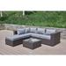 Sol 72 Outdoor™ Brack 86" Wide Outdoor Left Hand Facing Patio Sectional w/ Cushions Wicker/Rattan/Metal in Blue | 28 H x 86 W x 80 D in | Wayfair