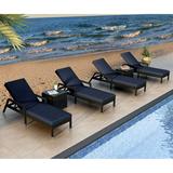 Wade Logan® Suffern Reclining Chaise Lounge w/ Cushion & Table Wicker/Rattan | 20.75 H x 26.75 W x 77.25 D in | Outdoor Furniture | Wayfair