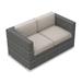 Wade Logan® Suffern 63" Wide Outdoor Loveseat w/ Sunbrella Cushions Metal in Gray | 32.25 H x 63 W x 34.75 D in | Wayfair