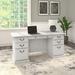 Huckins Executive Desk Wood in White/Brown Laurel Foundry Modern Farmhouse® | 30.72 H x 66 W x 29.45 D in | Wayfair