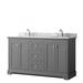 Wyndham Collection Avery 60" Double Bathroom Vanity Set Wood/Stone in Gray | 35 H x 60 W x 22 D in | Wayfair WCV232360DKGCMUNOMXX