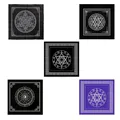 Nappe de cartes de Tarots pentagramme tissu en velours pour table d'autel de Divination de