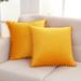 Deconovo Velvet Pom-poms Throw Pillow Covers 2 PCS(Cover Only)