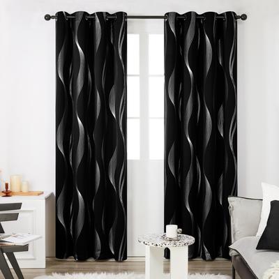 Deconovo Silver Wave 52 Width Curtain Panel Pair (2 Panel)