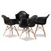 Galen Modern and Contemporary Plastic and Wood Dining Chair Set (4pc)