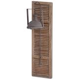 Tiposo Medium Brown Wood Slatted Base w/ Copper Lamp Wall Sconce - 15.0L x 15.0W x 53.0H