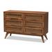 Barrett Mid-Century Modern 6-Drawer Wood Dresser in Walnut Brown Color