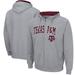 Men's Colosseum Heathered Gray Texas A&M Aggies Arch & Logo 3.0 Full-Zip Hoodie