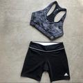 Adidas Other | Adidas Workout Bundle Sports Bra & Shorts | Color: Black/Gray | Size: Small / Medium