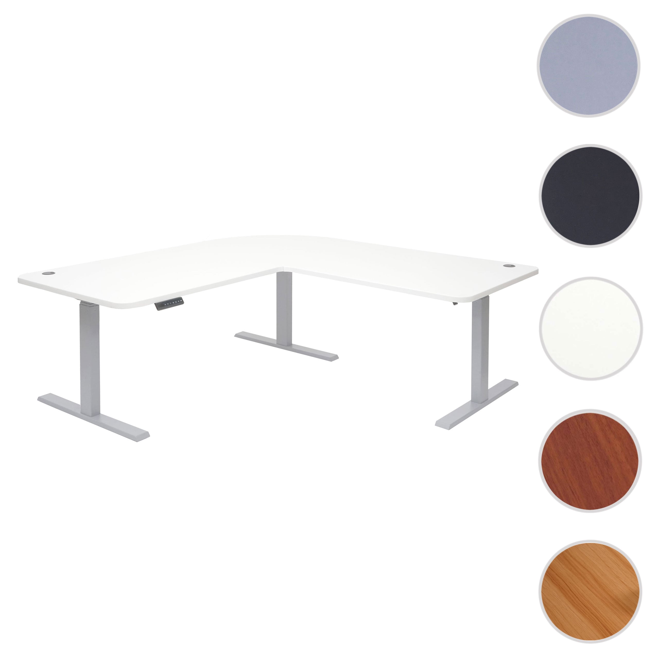 Eck-Schreibtisch HWC-D40, Computertisch elektrisch höhenverstellbar 178x178cm 84kg MVG ~ Eiche-Dekor, grau Image