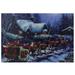 LED Santa Claus in Sleigh Christmas Canvas Wall Art 15.75 x 23.5