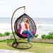 Hello Laura Outdoor Nesting Patio Swing Chair Wicker Plastic Lounge Chair