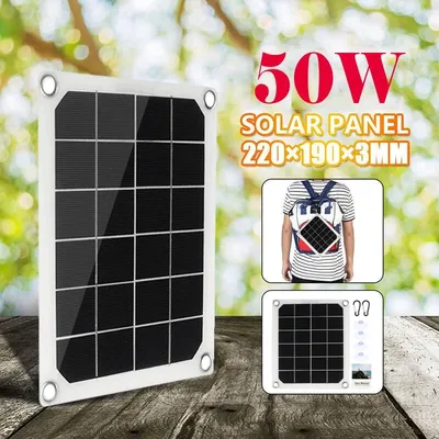 Panneau solaire portable pour touristes 50W USB 5V pipeline chargeur de batterie panneau de