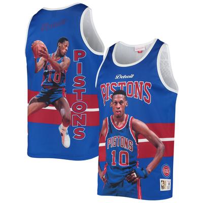 Mitchell & Ness Dennis Rodman Blaues Detroit Pistons Hardwood Classics-Spieler-Tanktop für Herren Image