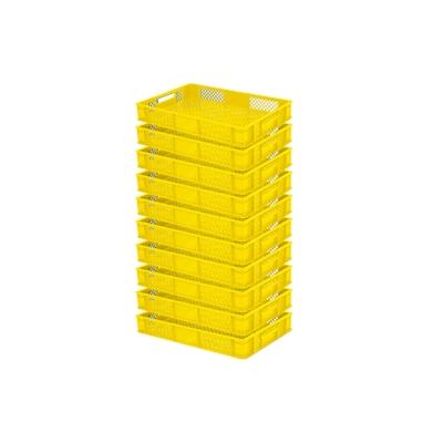 10 Bäckerkisten / Euroboxen, LxBxH 600 x 400 x 90 mm, lebensmittelecht, gelb