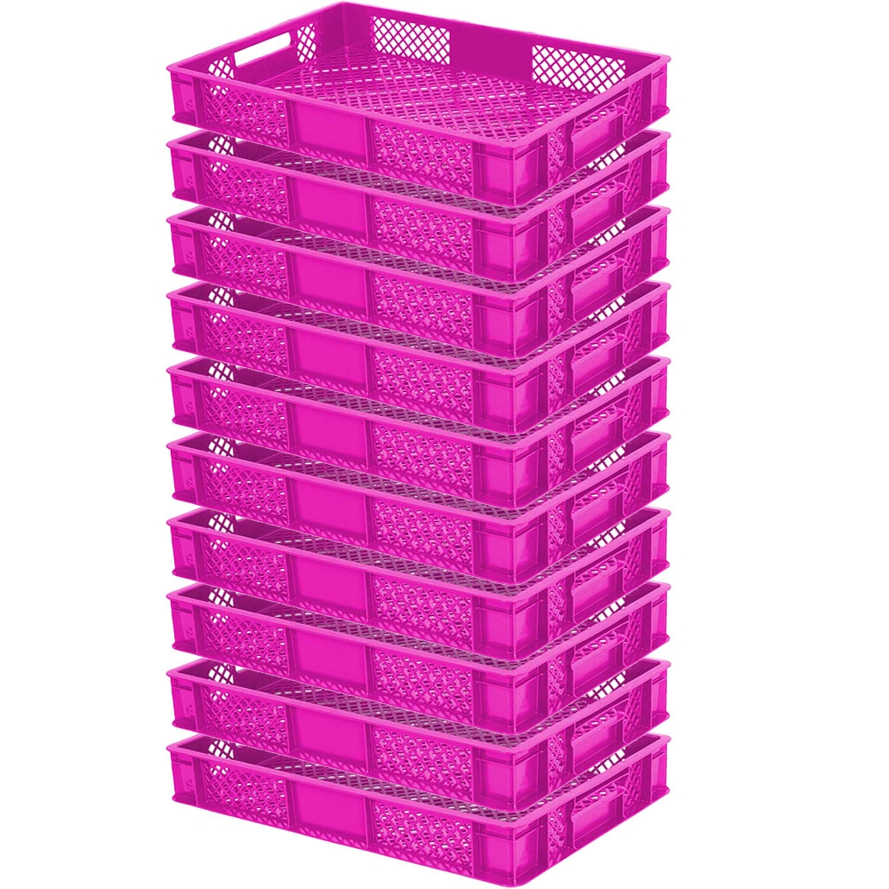 BRB 10 Bäckerkisten / Euroboxen, LxBxH 600 x 400 x 90 mm, lebensmittelecht, pink Image