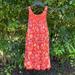 Free People Dresses | 100% Cotton Free People Baby Doll Dress- Floral | Color: Orange/Red | Size: M