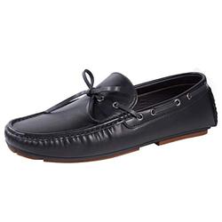 DREAMY STARK Men Boat Deck Shoes Lace-up Loafers Casual Slip-on Shoes Driving Breathable Durable Anti-Slip Male Business Work Black