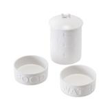 Park Life Designs 3 Piece Set Classic Water & Food Bowl & Treat Jar Porcelain/Stoneware (dishwasher safe)/Ceramic | 2 H x 5.25 W x 5.25 D in | Wayfair