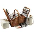 Picnic at Ascot Huntsman Basket for Four w/ Coffee Service in Santa Cruz in Brown | 17.5 H x 22 W x 15 D in | Wayfair 705C-SC