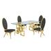 Rosdorf Park Bruss 5 - Piece Dining Set Wood/Glass/Upholstered/Metal in Brown | 30 H in | Wayfair B12B6D8900184F928B685CAA96A8ADB4