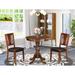 Canora Grey Federalsburg 2 - Person Counter Height Rubberwood Solid Wood Dining Set Wood/Upholstered in Brown | 30 H x 30 W x 30 D in | Wayfair