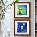 Redwood Rover Happy Fox - 2 Piece Picture Frame Painting Set Metal in Blue/Green/Indigo | 20 H x 40 W x 1.5 D in | Wayfair