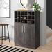 Latitude Run® Agampreet Wine & Bar Cabinet Wood/Metal in Gray | 42.5 H x 14.75 D in | Wayfair D35A694D5BF3428B95B5BE026D883604