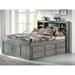 Viv + Rae™ Beckford Full 6 Drawer Solid Wood Platform Bed w/ Bookcase by Viv + Raeâ?¢ Wood in Gray | 49 H x 60 W x 83 D in | Wayfair