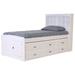 Birch Lane™ Ornette Solid Wood Bed w/ Bookcase & 12 Drawers Wood in White | 49 H x 83 D in | Wayfair D61F55D2048E4A87A5073A33C968703F