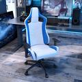 Inbox Zero Henny Gaming Chair Faux Leather in Blue/White | 52.4 H x 29.5 W x 22 D in | Wayfair 78DC02CF40CE46BCAF90A0114DE1E75D