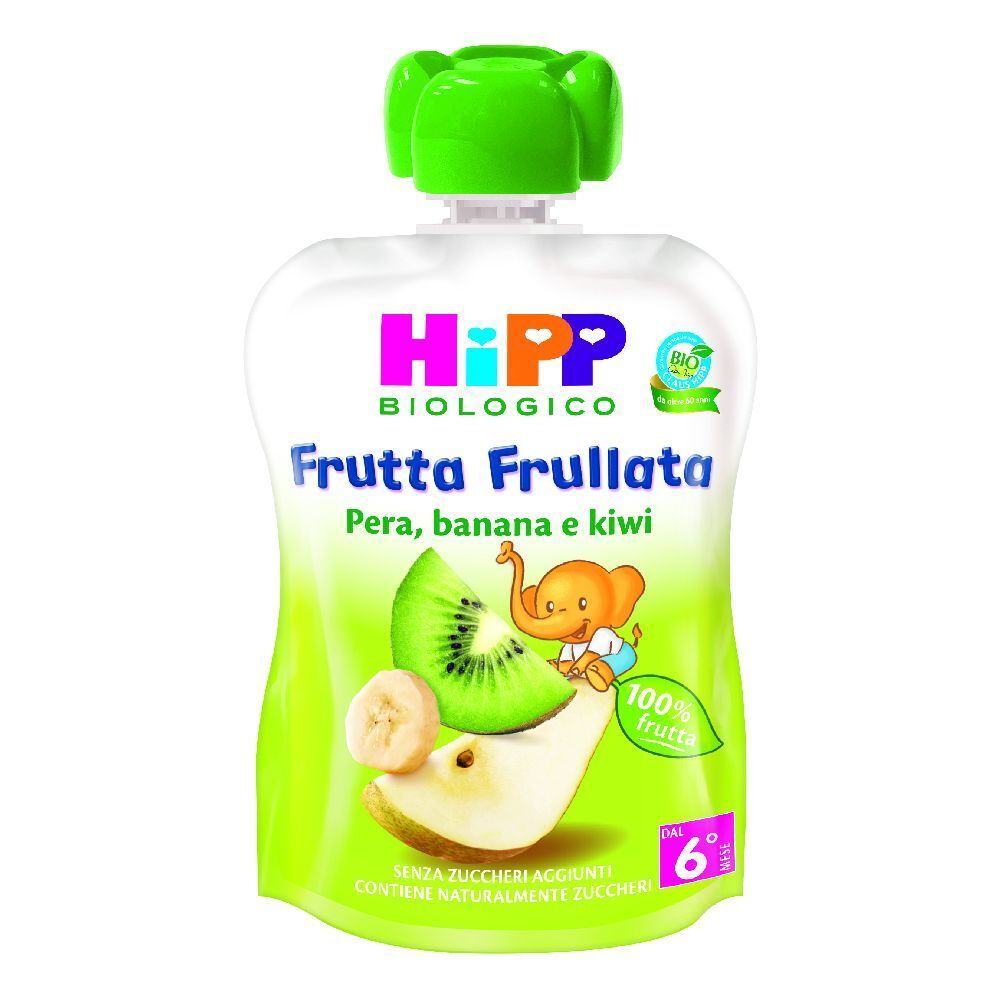HiPP Frutta Frullata Pera Banana e Kiwi 90 g Sciroppo