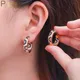 Pera – petites boucles d'oreilles rondes pour femmes bijoux délicats en zircon blanc et noir de