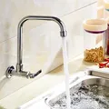 Robinet de cuisine mural pivotant à 360 degrés robinet d'évier à poignée unique robinet froid