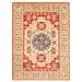 ECARPETGALLERY Hand-knotted Finest Ghazni Cream, Red Wool Rug - 4'10 x 6'7